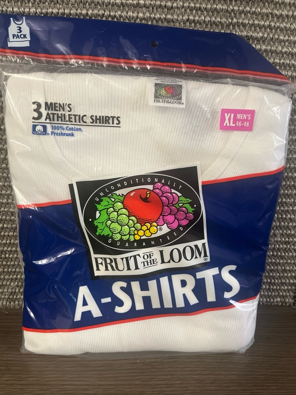 Vintage Fruit of the Loom Men’s White Tank A-Shirts – 3 Pack
